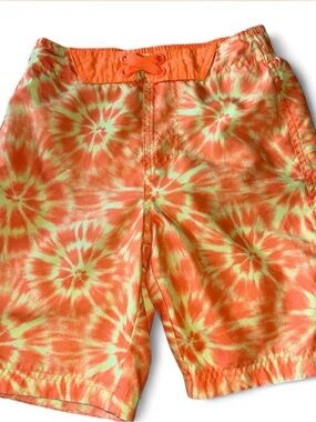 Kids Orange Tie-Dye Swim Trunks - Brand Unspecified